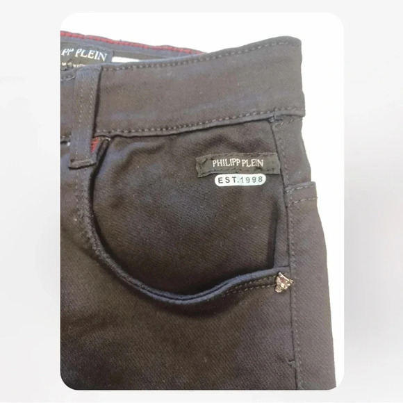 Philipp Plein Black Denim Stretch Skinny Jeans Size 28 - Picture 6 of 12